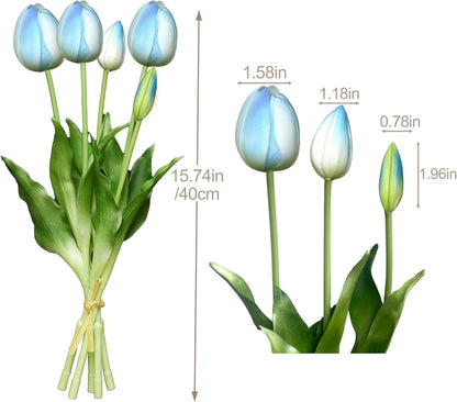 10 Pcs Fake Tulips Tulips Artificial Flowers(Light Pink)