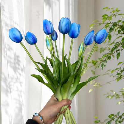 10 Pcs Fake Tulips Tulips Artificial Flowers(Light Pink)