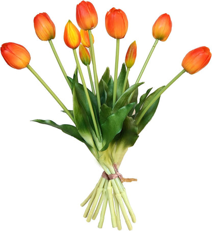 10 Pcs Fake Tulips Tulips Artificial Flowers(Light Pink)