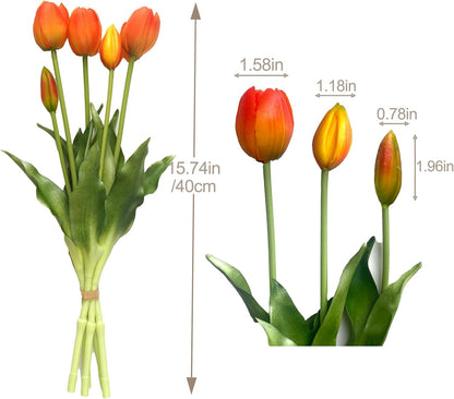 10 Pcs Fake Tulips Tulips Artificial Flowers(Light Pink)