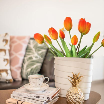 10 Pcs Fake Tulips Tulips Artificial Flowers(Light Pink)