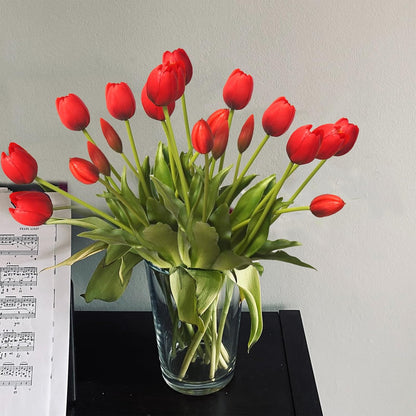 10 Pcs Fake Tulips Tulips Artificial Flowers(Light Pink)