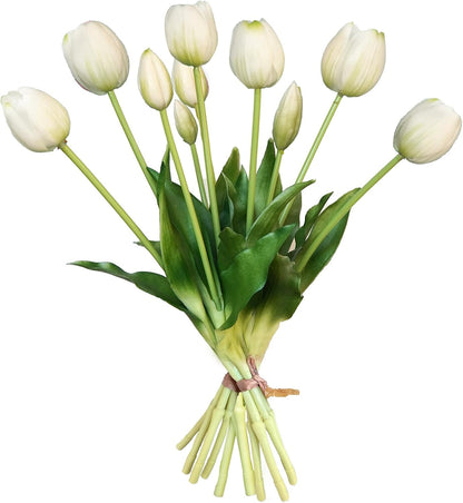 10 Pcs Fake Tulips Tulips Artificial Flowers(Light Pink)