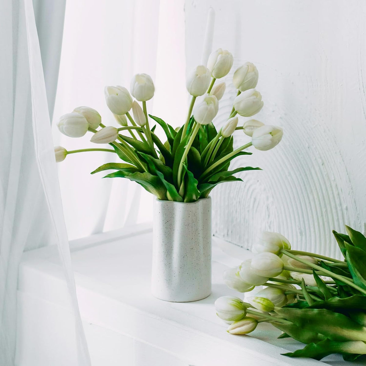 10 Pcs Fake Tulips Tulips Artificial Flowers(Light Pink)