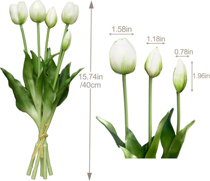 10 Pcs Fake Tulips Tulips Artificial Flowers(Light Pink)