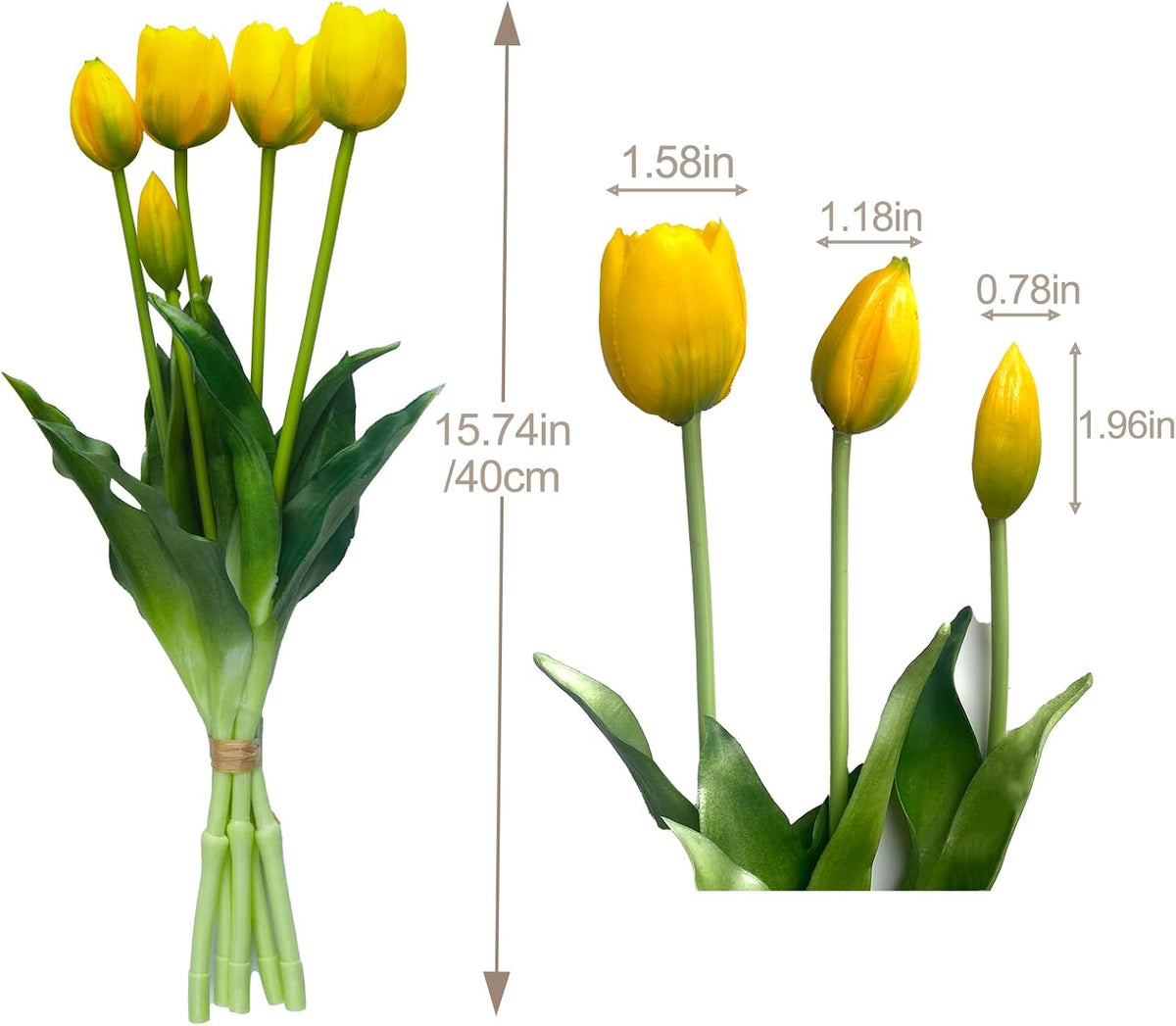 10 Pcs Fake Tulips Tulips Artificial Flowers(Light Pink)