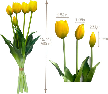 10 Pcs Fake Tulips Tulips Artificial Flowers(Light Pink)