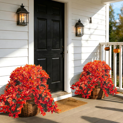 Artificial Bougainvillea Flowers Outdoor UV Resistant, 4 Pcs Fake Silk Trailing Vines Realistic Faux Hanging Plants for Porch Patio Garden (Fuchsia)