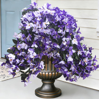 Artificial Bougainvillea Flowers Outdoor UV Resistant, 4 Pcs Fake Silk Trailing Vines Realistic Faux Hanging Plants for Porch Patio Garden (Fuchsia)
