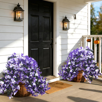 Artificial Bougainvillea Flowers Outdoor UV Resistant, 4 Pcs Fake Silk Trailing Vines Realistic Faux Hanging Plants for Porch Patio Garden (Fuchsia)