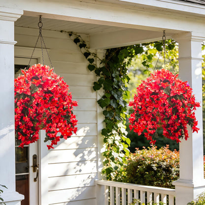 Artificial Bougainvillea Flowers Outdoor UV Resistant, 4 Pcs Fake Silk Trailing Vines Realistic Faux Hanging Plants for Porch Patio Garden (Fuchsia)
