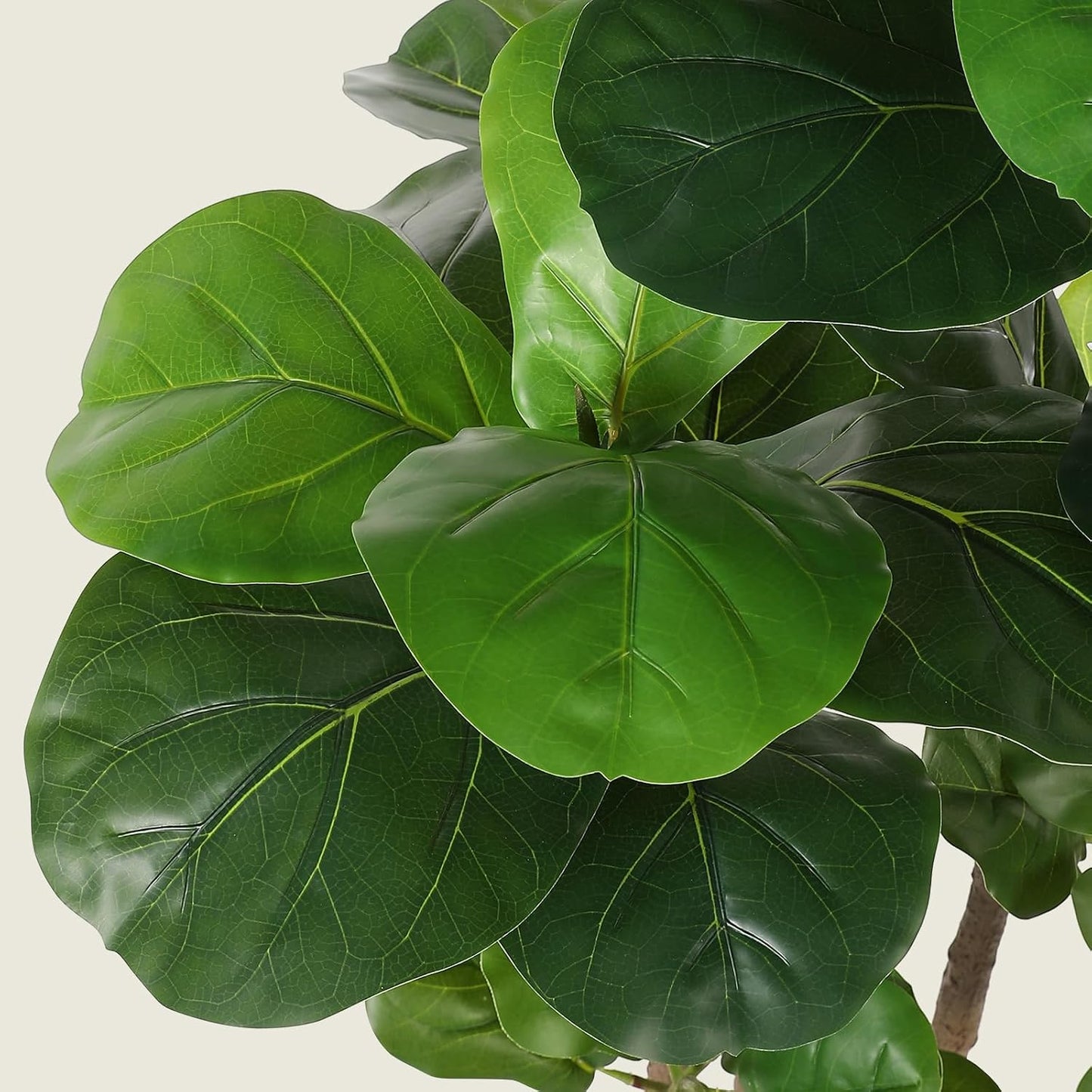 5ft Artificial Fiddle Leaf Fig Tree with White Planter | Faux Fiddle Leaf Fig Tree, Natural Trunk, Lifelike Leaves, Fake Fig Tree For Home Living Room Bedroom Offices Indoor Decor