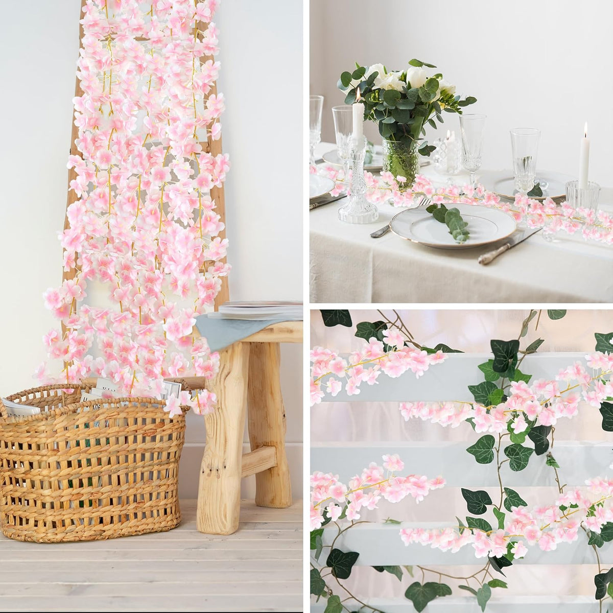 35.4FT Cherry Blossom Flowers Garland Vine for Decoration