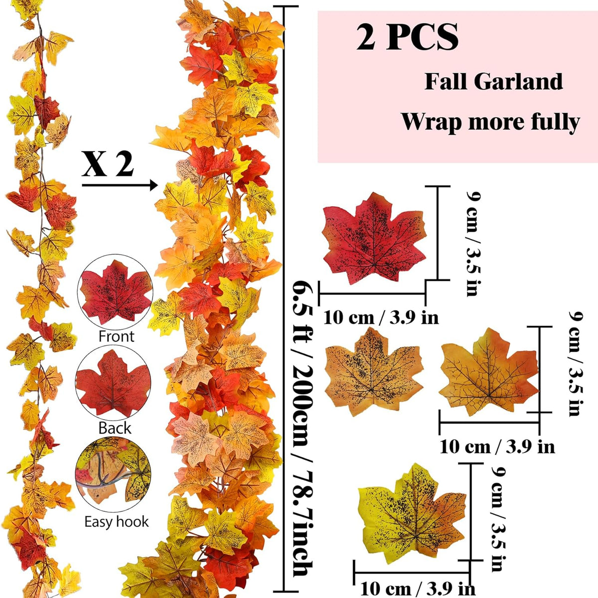 35.4FT Cherry Blossom Flowers Garland Vine for Decoration