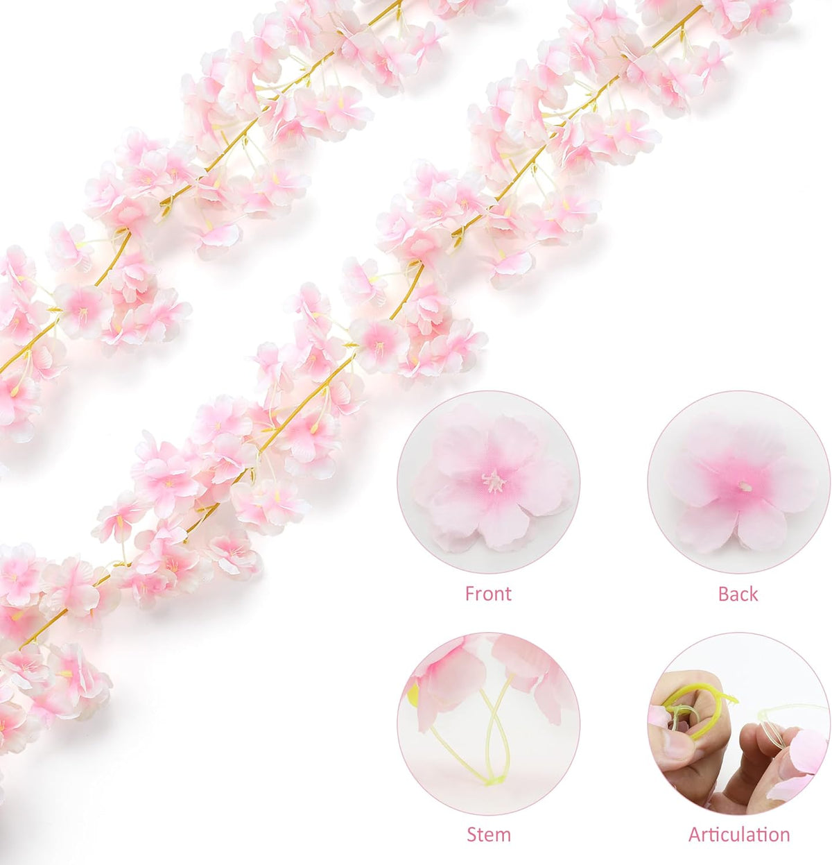 35.4FT Cherry Blossom Flowers Garland Vine for Decoration