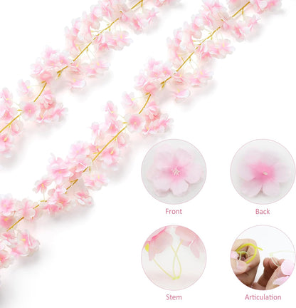 35.4FT Cherry Blossom Flowers Garland Vine for Decoration