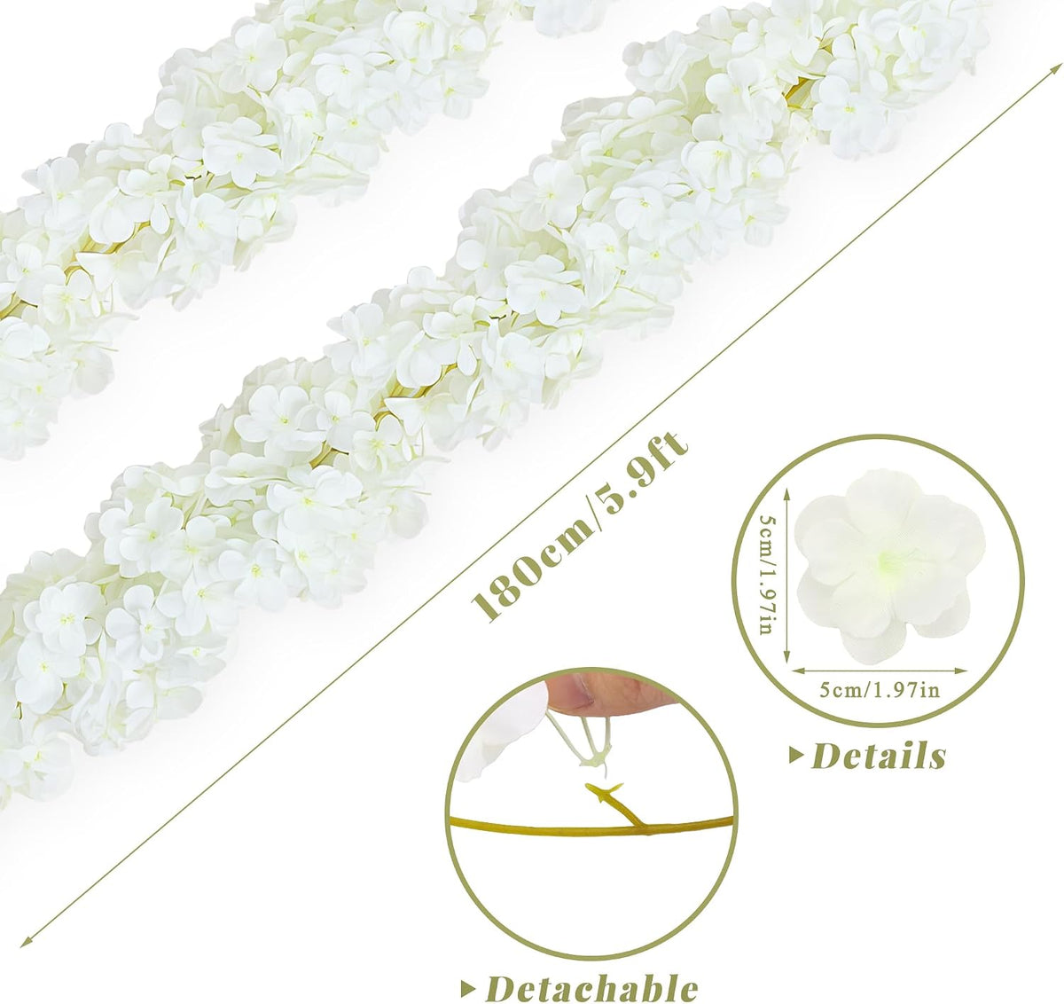35.4FT Cherry Blossom Flowers Garland Vine for Decoration