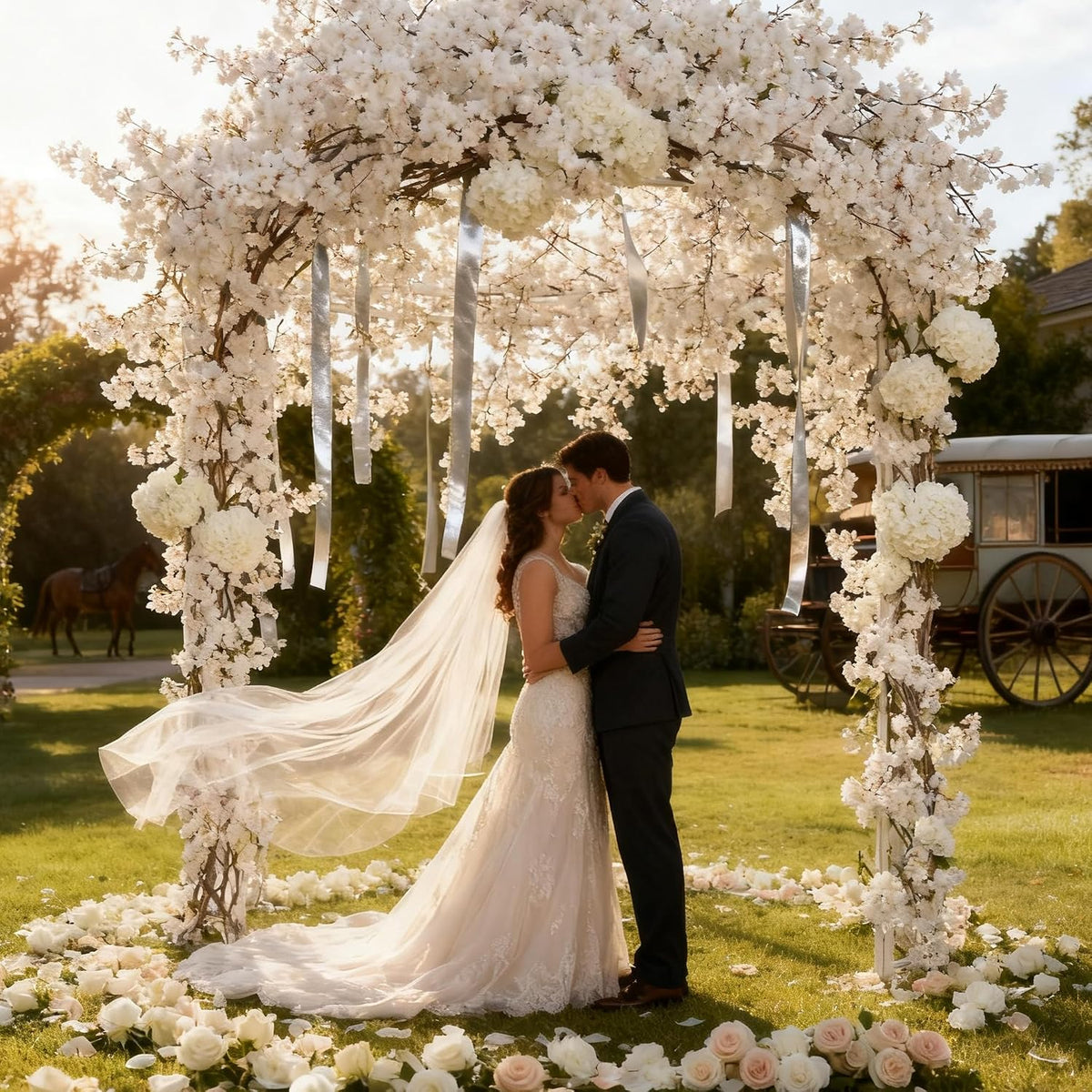 35.4FT Cherry Blossom Flowers Garland Vine for Decoration