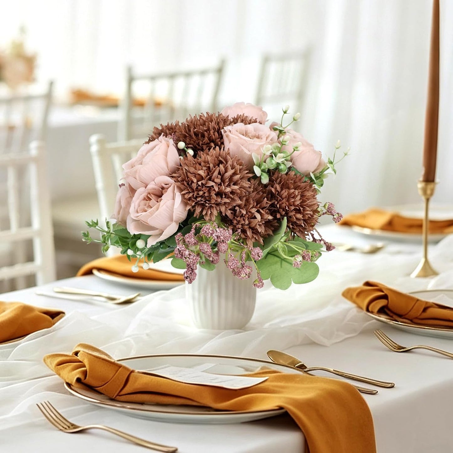 16 Bundles Peonies Artificial Flowers Bulk - Blush Pink | Silk Fake Flower for DIY Bouquet, Faux Peony Floral Arrangements for Vase Centerpiece Home Wedding Party Centerpiece
