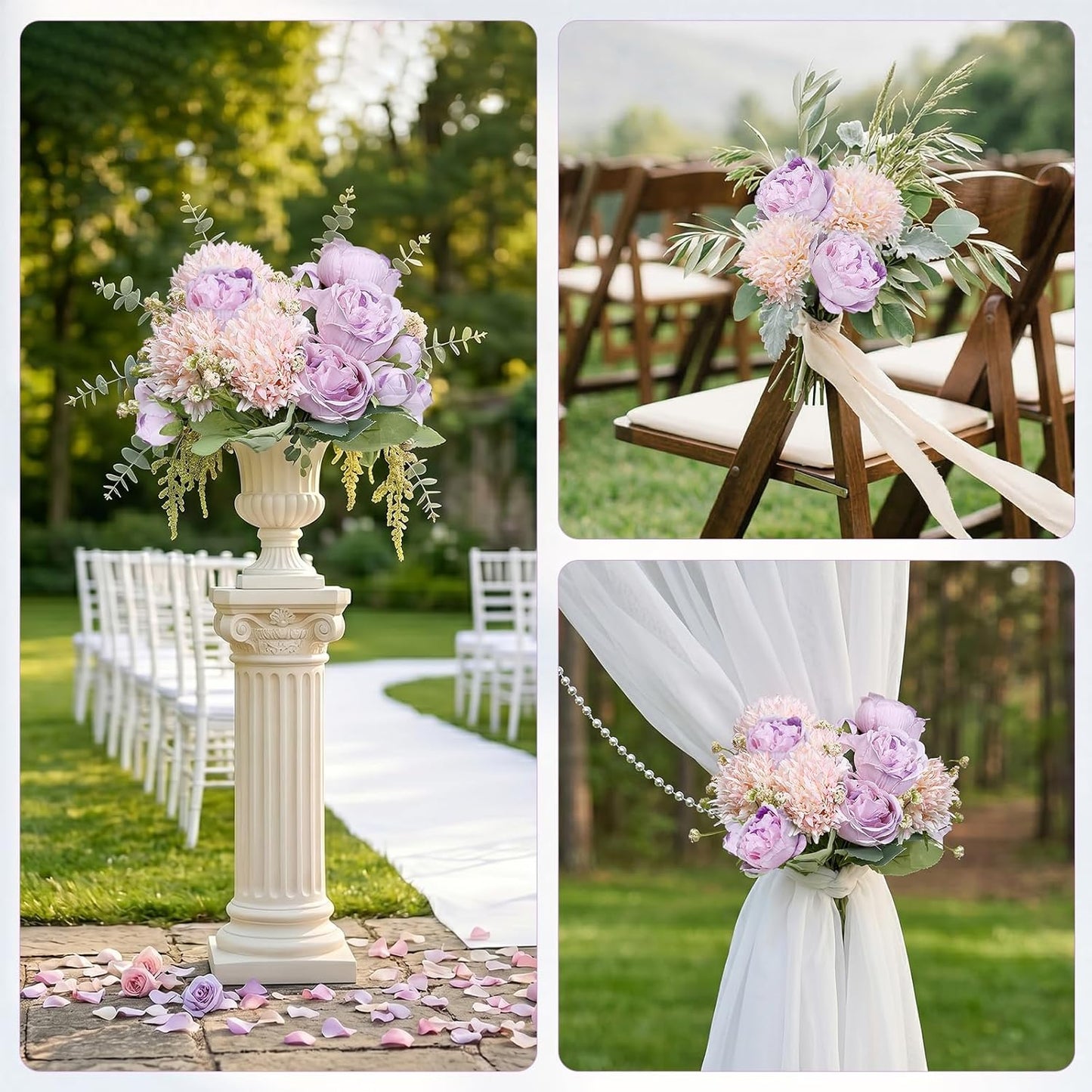 16 Bundles Peonies Artificial Flowers Bulk - Blush Pink | Silk Fake Flower for DIY Bouquet, Faux Peony Floral Arrangements for Vase Centerpiece Home Wedding Party Centerpiece
