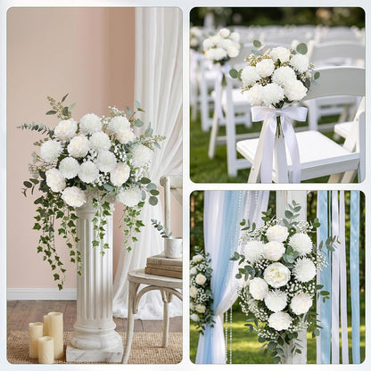 16 Bundles Peonies Artificial Flowers Bulk - Blush Pink | Silk Fake Flower for DIY Bouquet, Faux Peony Floral Arrangements for Vase Centerpiece Home Wedding Party Centerpiece