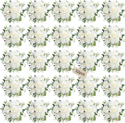 16 Bundles Peonies Artificial Flowers Bulk - Blush Pink | Silk Fake Flower for DIY Bouquet, Faux Peony Floral Arrangements for Vase Centerpiece Home Wedding Party Centerpiece