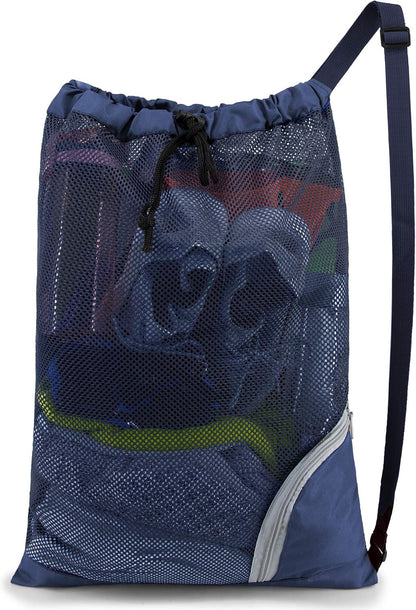 Gym Bags for Men Women Mesh Drawstring Backpack for Swim Sports Workout Gear Gifts for Swimmers Beach Pool Wrestling Backpack Cinch Bag With 3 Pockets Neon Yellow XLarge