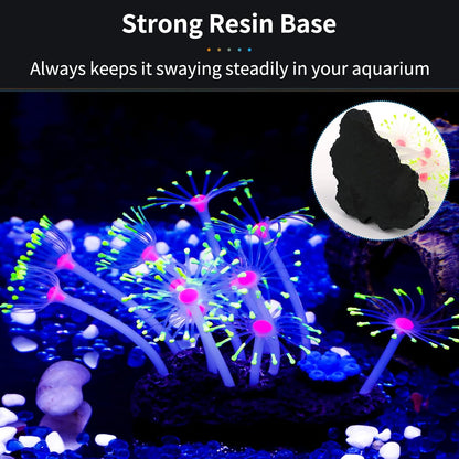 Glowing Effect Artificial Coral Plant for Fish Tank, Decorative Aquarium Ornament, Orange