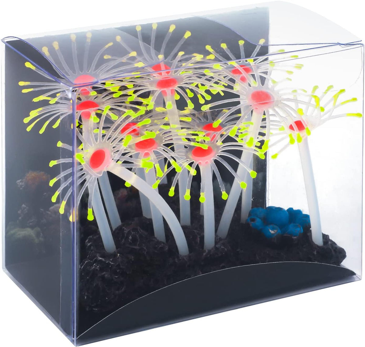 Glowing Effect Artificial Coral Plant for Fish Tank, Decorative Aquarium Ornament, Orange