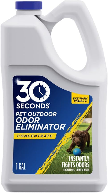 Outdoor Odor Eliminator for Pets, Dogs, For Grass, Turf, Lawns, Kennels & Dog runs, Enzyme Cleaner and Concentrate Refill Value Bundle (64 Oz Ready to Use & 1 Gallon Refill Bottle)