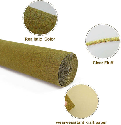 Artificial Model Grass Mat Trains Green 40x200cm or 15.7‘’ x 78'' for Decoration Craft Scenery Model DIY CP2137 (Green)