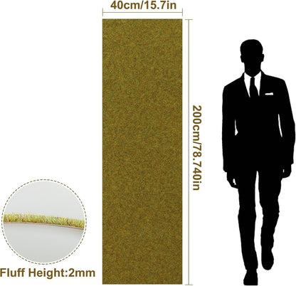 Artificial Model Grass Mat Trains Green 40x200cm or 15.7‘’ x 78'' for Decoration Craft Scenery Model DIY CP2137 (Green)