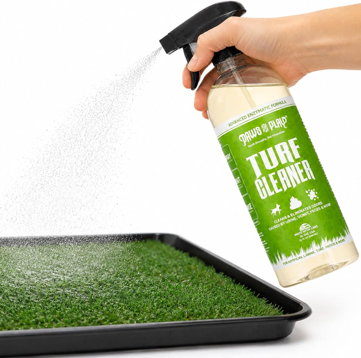 Turf Cleaner for Pet Urine Outdoor and Indoor | Artificial Grass Dog Urine Cleaner That Cleans and Deodorizes Pet Waste on Fake Grass For Dogs - 32 Fl Oz (Single)