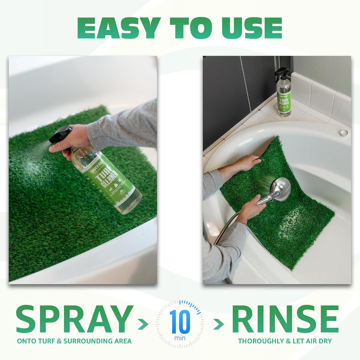 Turf Cleaner for Pet Urine Outdoor and Indoor | Artificial Grass Dog Urine Cleaner That Cleans and Deodorizes Pet Waste on Fake Grass For Dogs - 32 Fl Oz (Single)