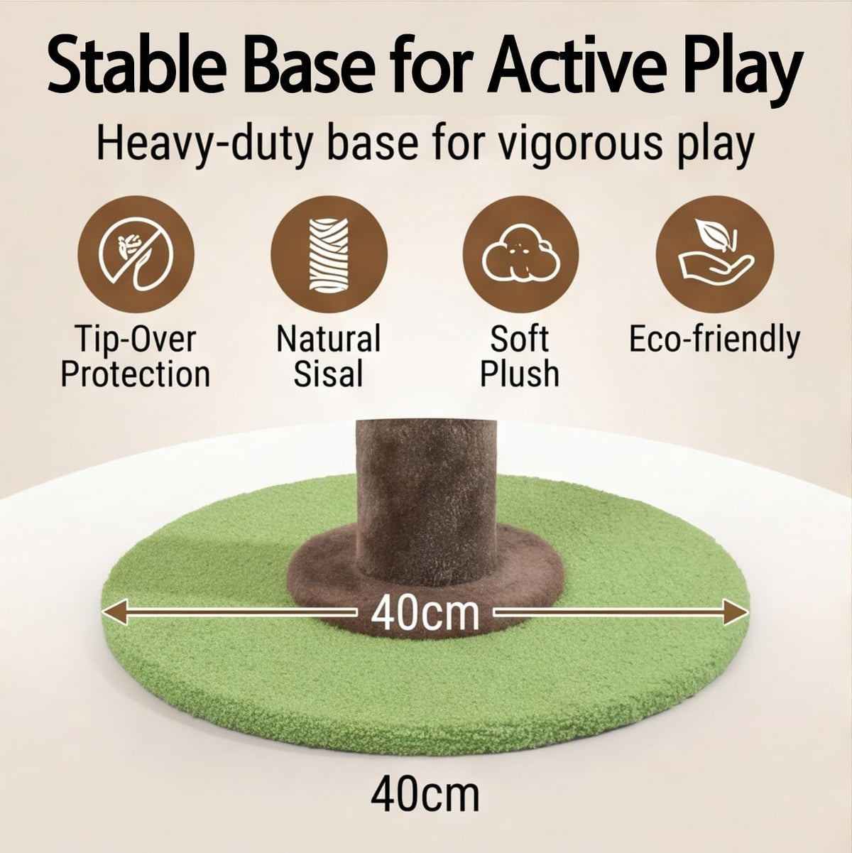 Areca Palm Cat Scratching Post Cat Scratcher Tower with 2-Layer Ball Tracks