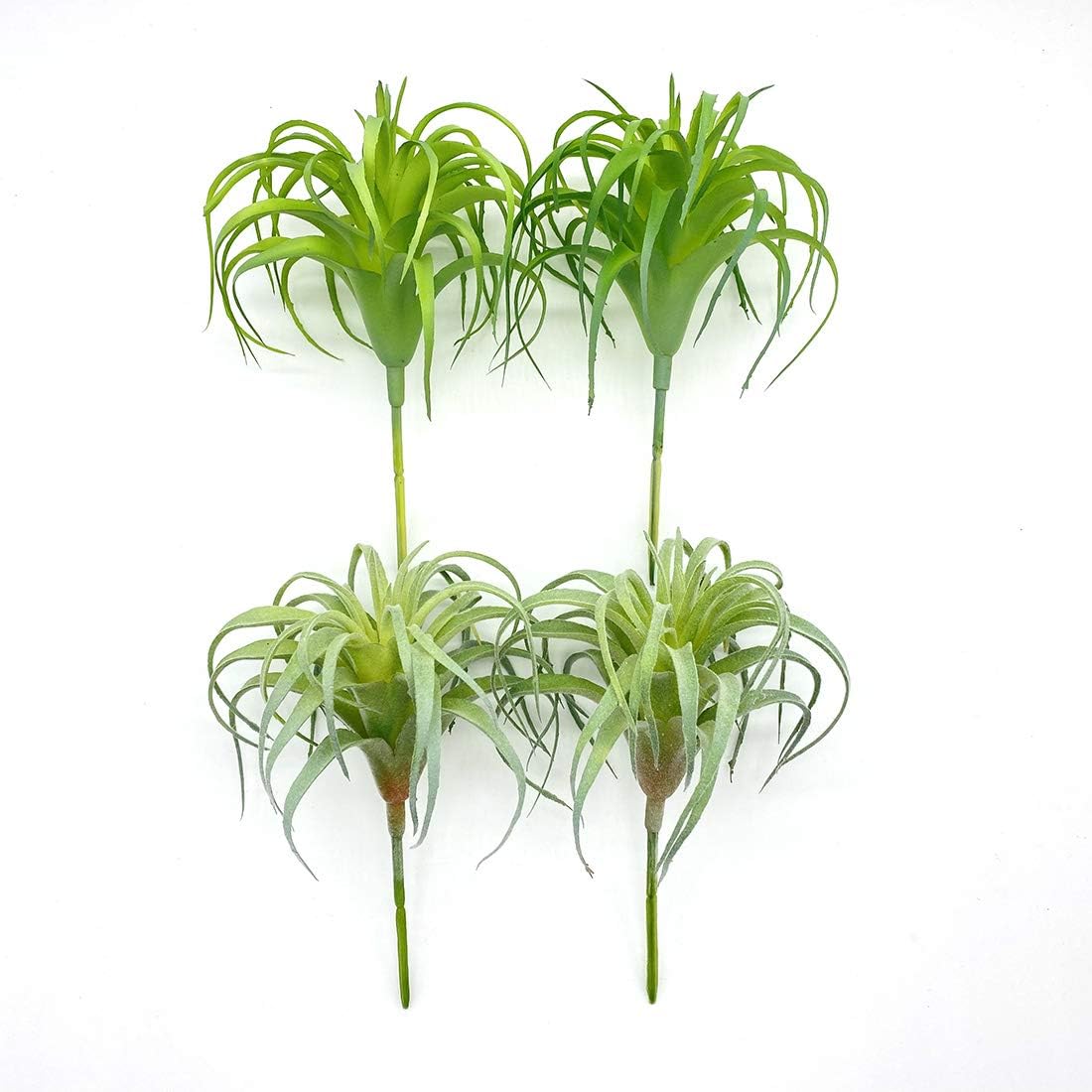 4 Pack Artificial Air Plants Faux Flocking Tillandsia Air Plants Bromeliads for Home Decor Terrarium Decoration Artificial Succulents Plants Arrangement