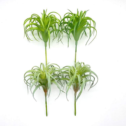 4 Pack Artificial Air Plants Faux Flocking Tillandsia Air Plants Bromeliads for Home Decor Terrarium Decoration Artificial Succulents Plants Arrangement