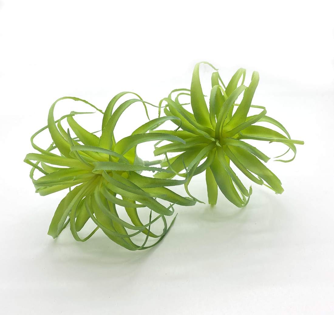 4 Pack Artificial Air Plants Faux Flocking Tillandsia Air Plants Bromeliads for Home Decor Terrarium Decoration Artificial Succulents Plants Arrangement