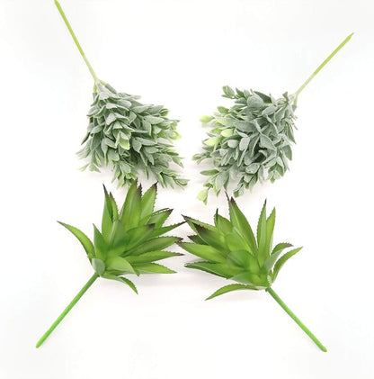 4 Pack Artificial Air Plants Faux Flocking Tillandsia Air Plants Bromeliads for Home Decor Terrarium Decoration Artificial Succulents Plants Arrangement