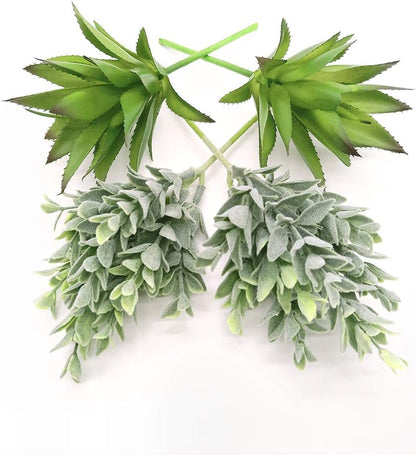 4 Pack Artificial Air Plants Faux Flocking Tillandsia Air Plants Bromeliads for Home Decor Terrarium Decoration Artificial Succulents Plants Arrangement
