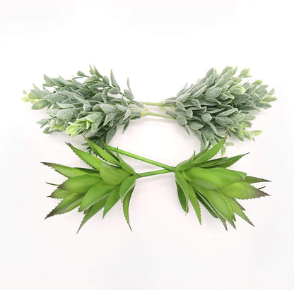 4 Pack Artificial Air Plants Faux Flocking Tillandsia Air Plants Bromeliads for Home Decor Terrarium Decoration Artificial Succulents Plants Arrangement