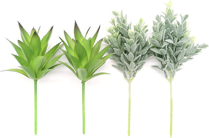 4 Pack Artificial Air Plants Faux Flocking Tillandsia Air Plants Bromeliads for Home Decor Terrarium Decoration Artificial Succulents Plants Arrangement