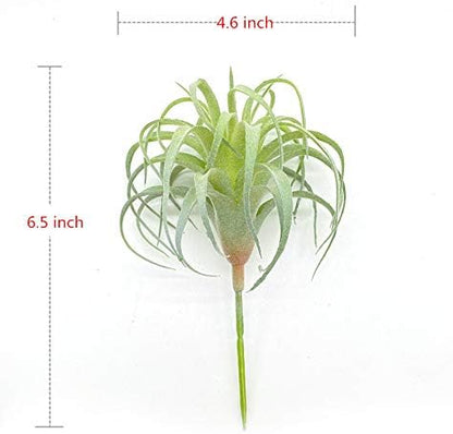 4 Pack Artificial Air Plants Faux Flocking Tillandsia Air Plants Bromeliads for Home Decor Terrarium Decoration Artificial Succulents Plants Arrangement