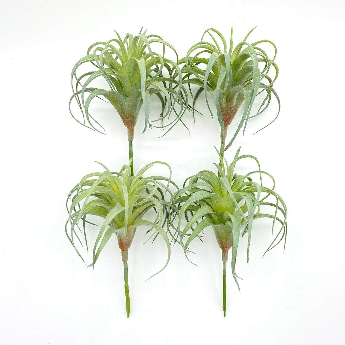 4 Pack Artificial Air Plants Faux Flocking Tillandsia Air Plants Bromeliads for Home Decor Terrarium Decoration Artificial Succulents Plants Arrangement