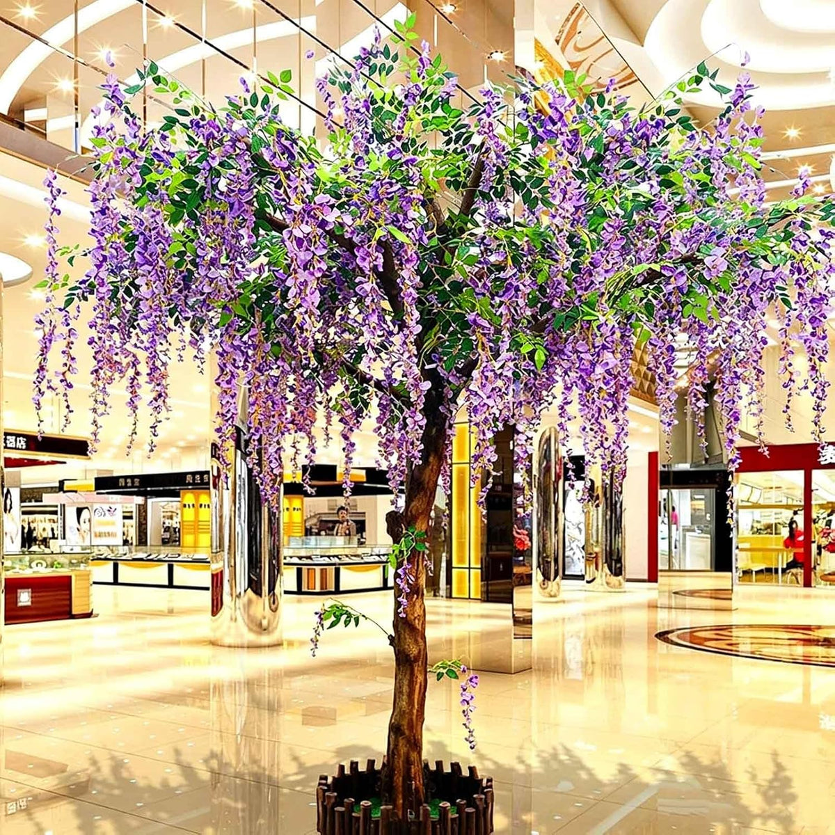 Artificial Wisteria Tree, Faux Silk Flower Wisteria Tree