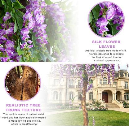 Artificial Wisteria Tree, Faux Silk Flower Wisteria Tree