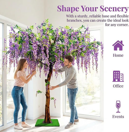 Artificial Wisteria Tree, Faux Silk Flower Wisteria Tree