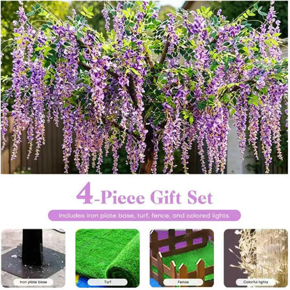 Artificial Wisteria Tree, Faux Silk Flower Wisteria Tree