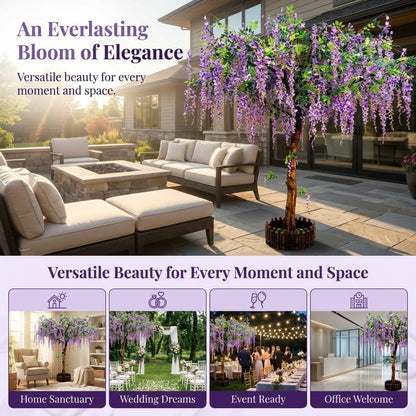 Artificial Wisteria Tree, Faux Silk Flower Wisteria Tree