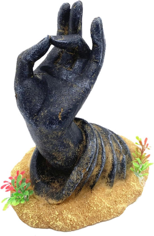 Fish Tank Decorations, Large Aquarium Decor Accessories with Heavy Concrete Rock Mountain, Bearded Dragon Hideout, Reptile & Amphibian Habitat Hideouts, Weighted Cave Stone (Brown Mountain)